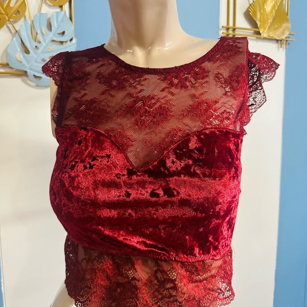 Intimissimi Burgundy Velvet Top